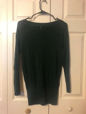 White House Black Market Solid Dark Green Luxe Cozy Sweater Size XS NEW - Image 1 of 4