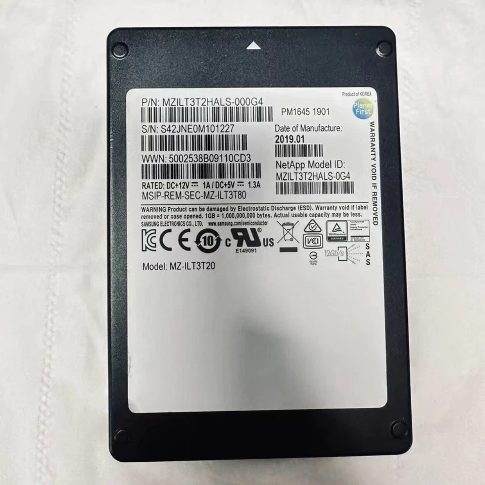 MZ-1LT3T20 PM1645 SAMSUNG SAS SSD 3.2TB 12Gb/s MZ1LT3T2HALS-0G4 - Image 1 of 1