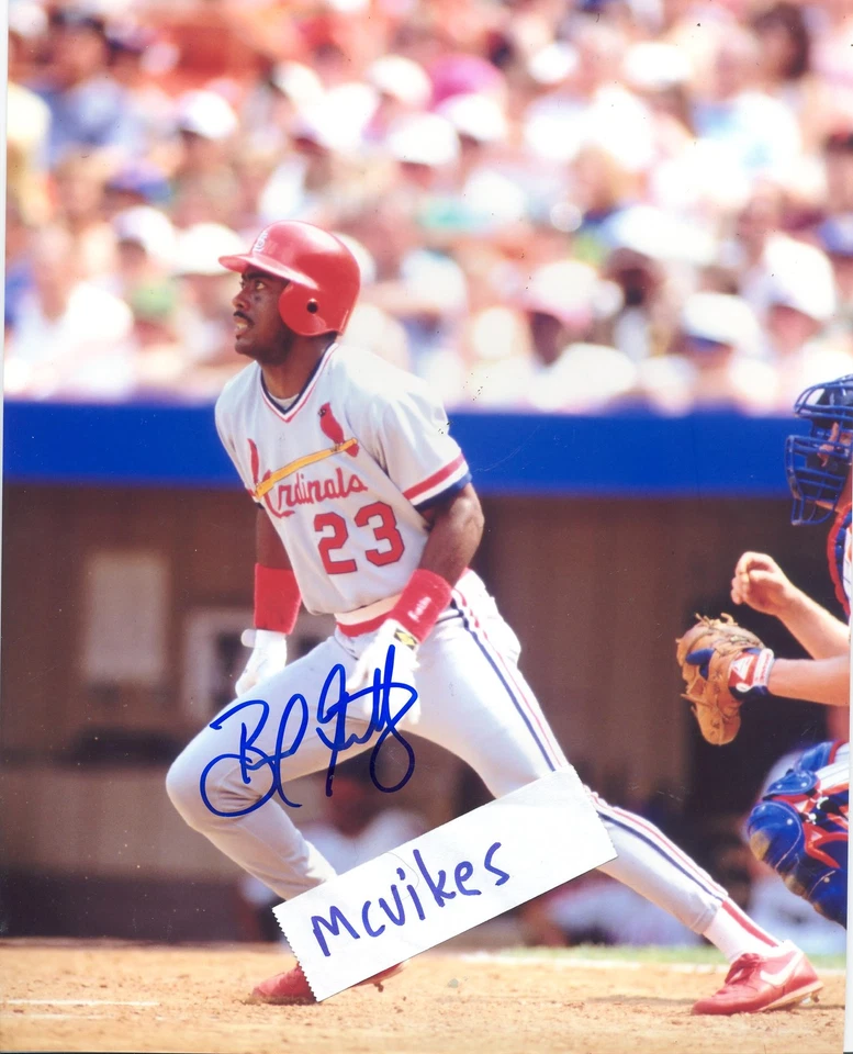 Foto firmada autografiada por Bernard Gilkey de los Cardenales de San Luis 8x10 certificado de autenticidad #6 Foto 1 de 1