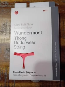 LULULEMON Wundermost perizoma ultra morbido Nulu vita immersa intimo rosso taglia media - Foto 1 di 4