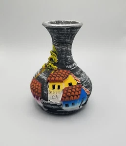 Scenic California Vase Handmade with Spanish Style Villa Design 4.5 in Tall - Picture 1 of 9