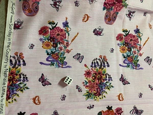 butterfly fabric Early Morning Sunday in the Country Nathalie Lete 1 yd - Picture 1 of 5