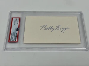 Bobby Riggs Tennis signed Autogramm Karteikarte PSA DNA *77 - Bild 1 von 1