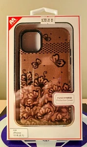 MYBAT PRO LUX SERIES APPLE IPHONE 11 R (6.1) CELL PHONE CASE ROSE GOLD FLORAL - Picture 1 of 1