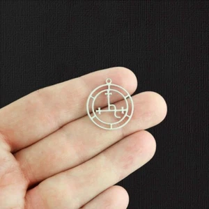 Sigil of Lilith Stainless Steel Charm 2 Sided - SSP507 - Picture 1 of 2