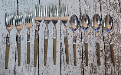 Juego de 11 piezas de cubiertos Ekco Eterna La Joya madera inoxidable MCM Japón  Foto 1 de 4