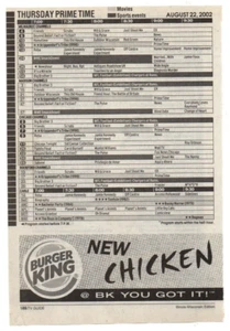 Burger King New Chicken Whopper 2002 Picture Print Ad 2 Page Clipping - Picture 1 of 4