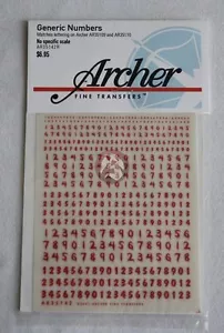 Números genéricos Archer (para ir con AR35109R y AR35110R) (rojo) AR35142R - Imagen 1 de 1
