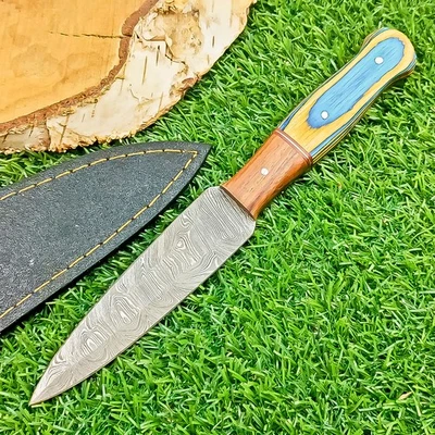 Premium Handmade Damascus Steel Dagger Knife – Outdoor Boot Knife /Sheath Z-5958 - Image 1 of 4