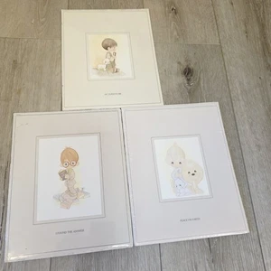 3 Vtg Precious Moments Shepard Bible Found Answer Peace Earth USA Litho Prints - Picture 1 of 6