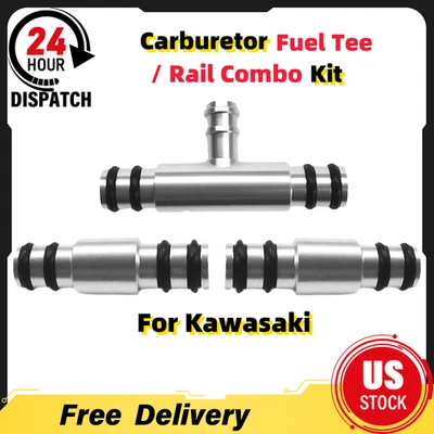 For 1977-1983 Kawasaki KZ1000 KZ650 CSR Carburetor Fuel Tee / Rail Combo Kit   - Image 1 of 4