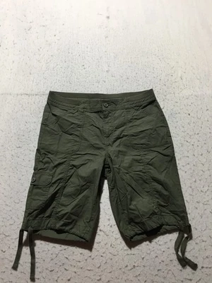 Pantalones Cortos Carga St John's Bay Para Mujer 8 Verde Oliva Cintura Elástica Cordón Piernas Foto 1 de 4