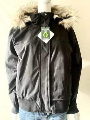 Chaqueta de invierno Hollister All-Weather Collection para mujer X-Large negra relleno reciclado Foto 1 de 4