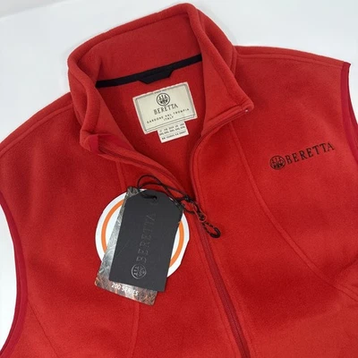Beretta Fleece Vest Mens XXL Red Polartec Full Zip Chest Pocket 200 Series NEW - Image 1 of 4