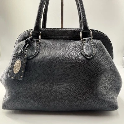 FENDI Selleria Doctor Bag 54550 Leather Black mini Boston Bag AL - Photo 1/4