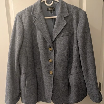 Talbots Blazer Womens 16WP Blue 100% Wool Suit Jacket Classic Geek Chic Retro - Image 1 of 4