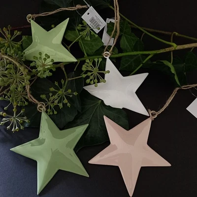 Sterne Christbaumschmuck Weihnachten STERNE Metall-Stern-Hänger Farb-Varianten - Bild 1 von 4
