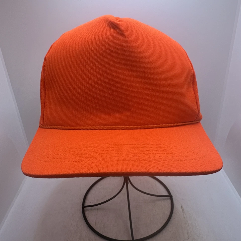 Vtg YA Youngan Blaze Orange Deer Buck Hunting Adult SnapBack Hat Baseball Cap - Image 1 of 4