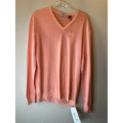 Suéter pulôver manga longa gola V rosa claro masculino tamanho XXL Gran Sasso novo com etiquetas - Imagem 1 de 3