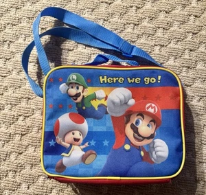 EUC Super Mario Bros. World Mario/Luigi Nintendo Insulated Lunch Bag Soft Box - Picture 1 of 5