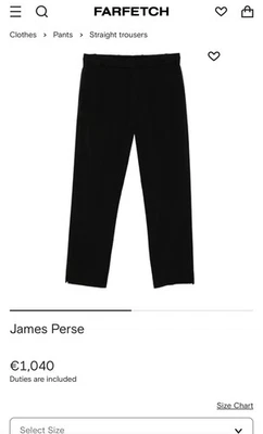🇺🇸 PVP €1040 Pantalones Clásicos James Perse Tejido Técnico Elástico Premium Foto 1 de 4