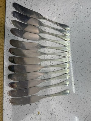 1 de 12 esparcidores de mantequilla planos de plata esterlina flamenca Tiffany & Co. 6" casi nuevos como nuevos Foto 1 de 4