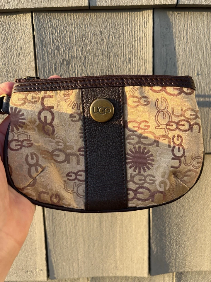 Vintage Y2K UGG Logo Sol Seda Algodón Cuero Pulsera Marrón Tostado Festival Foto 1 de 4