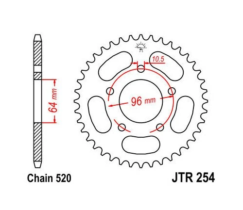 JT Steel Rear Sprocket 520 50T fits Honda XR200R 1981-1983 - Изображение 1 из 1