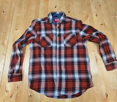 Camisa de franela Coleman para hombre talla M roja a cuadros algodón manga larga con botones mediana Foto 1 de 4