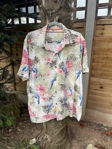 Vintage 90s Tommy Bahama 100% Silk Hawaiian Shirt With Parrots And Floral,XL - Picture 1 of 8