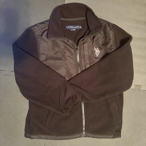 EE. UU. POLO ASSN. Chaqueta Bolsillo Golf Medio Negro Polar Cremallera Completa Abrigo Big Pony - Imagen 1 de 9