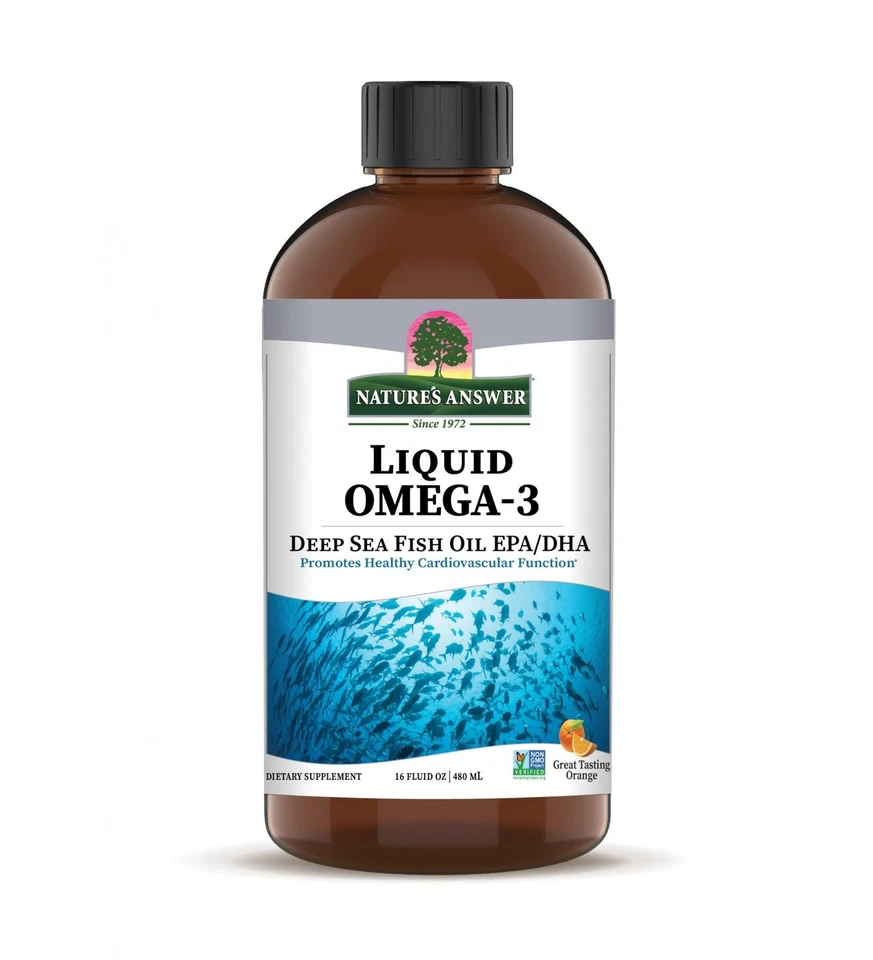 Aceite de pescado de mar profundo Omega 3 líquido Nature's Answer EPA/DHA 16 oz líquido Foto 1 de 1