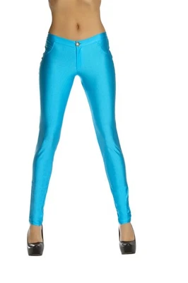 Adult Turquoise Disco 80s Women Pants  Tights & Footless Tights  - Image 1 of 2