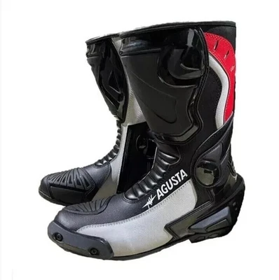 MV Agusta Motorbike Leather Racing Boots Men’s Sport Touring Motorcycle Shoes CE - Image 1 of 2