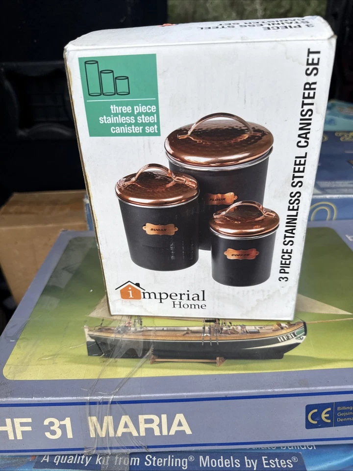 Lexi Home 3-Piece Stainless Steel Canister Set Lids Included New.