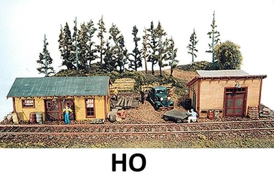 HO - Trackside Jamboree - 2 Bldgs.  "Laser Cut wood BUILDING KIT", JLI-231 - Image 1 of 2