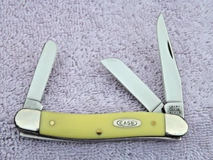 2000  Case XX 3318 CV Medium Stockman Yellow Handle Pocket Knife 3-Blade  NEW - Picture 1 of 4