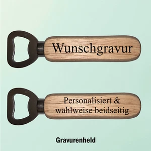 Flaschenöffner Bieröffner personalisiert mit Wunschtext Geschenk mit Gravur - Bild 1 von 4