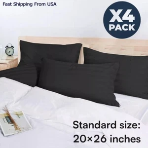 Niagara Cotton Fabric Pillow Protector Zippered Standard Queen 20 x 26" 4 Pack - Picture 1 of 6