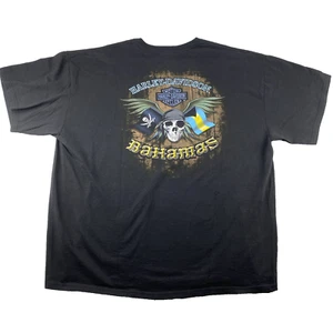 Camisa Harley Davidson Bahamas Pirate Skull Negra Motocicleta Hombre’s 2XL Grunge - Imagen 1 de 10