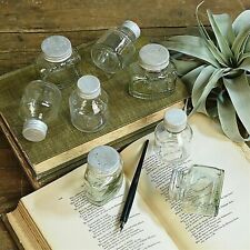 Primitive Vintage Writers Antique Glass Ink Bottle/Zinc Cap