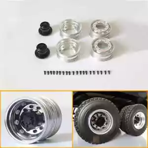 Metall-Hinterradnabe Mit Doppelrädern Für 1/14 Tamiya RC Truck Car Scania Benz - Bild 1 von 11