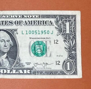 October 5, 1950 ; 10 May 1950 (L 10051950 J) Birthday Note $1 One Dollar Bill - Picture 1 of 3
