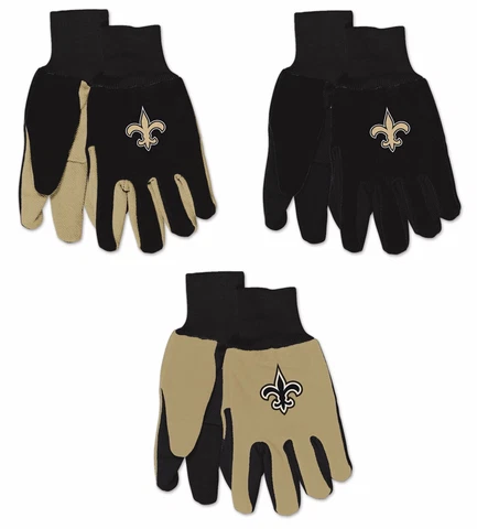 NWT NFL New Orleans Saints No Slip Gripper Palm Utility Work Gardening Gloves Cover
