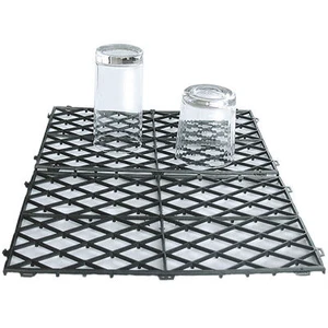 10x Interlocking Glass Mats Plastic Bar Shelf Liners Clear or Black Pub stacking - Picture 1 of 11