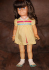 Vtg Rare Mattel Chatty Cathy 19" doll 1960's Yellow Dress Brown Hair Blue Eyes