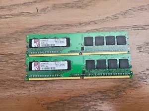 Kingston KWK007-ECC Memory Module 1GB 1Rx8 PC2-5200 Desktop PC RAM 2 Pcs - Picture 1 of 3
