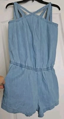 Fabletics Romper Womens X Small Blue Chambray Sleeveless Strappy One Piece - Image 1 of 4