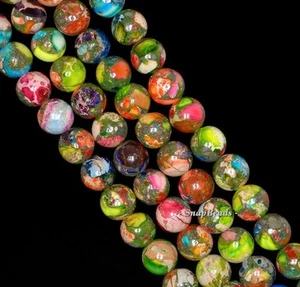 CUENTAS SUELTAS REDONDAS DE 8 MM JASPE IMPERIAL GRADO AA ARCO IRIS DE 8 MM 16 pulgadas - Imagen 1 de 3
