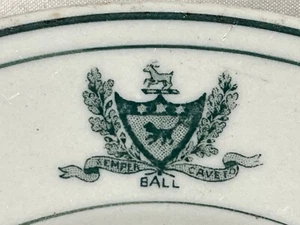 Ball Family Coat of Arms Crest Armorial Heraldic plates motto 6.5” set 4 c.1925 - Picture 1 of 5